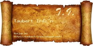Taubert Irén névjegykártya